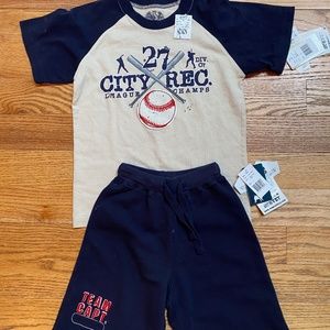 Wes and Willy T-shirt & short set - Boys 5 NWT